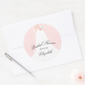 結婚ズドレスピンクブライダルシャワー ラウンドシール (封筒)
