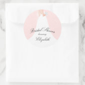 結婚ズドレスピンクブライダルシャワー ラウンドシール (バッグ)