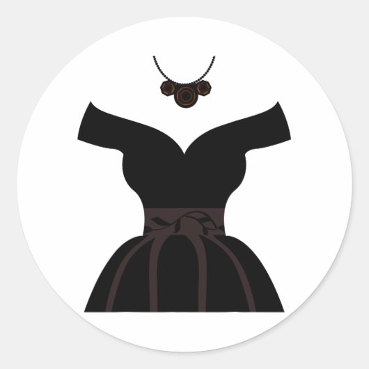 結婚ズドレスブライダルシャワーかわいいグラフィックおもしろい ラウンドシール (正面)