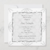 結婚ズドレスホワイトスノーフレークブライダルシャワー 招待状 (裏面)