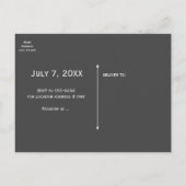 結婚ズドレスモダングラマーブライダルシャワーグレー インビテーションポストカード (裏面)