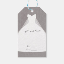 結婚ズドレスモダングラマーブライダルシャワーグレー ギフトタグ