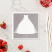 結婚ズドレスモダングラマーブライダルシャワーグレー スタンダードカクテルナプキン (インサイチュ)