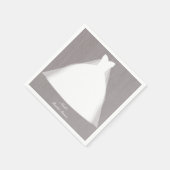 結婚ズドレスモダングラマーブライダルシャワーグレー スタンダードカクテルナプキン (角)