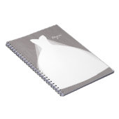 結婚ズドレスモダングラマーブライダルシャワーグレー ノートブック (右側)