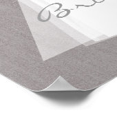 結婚ズドレスモダングラマーブライダルシャワーグレー ポスター (角)