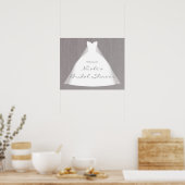 結婚ズドレスモダングラマーブライダルシャワーグレー ポスター (キッチン)