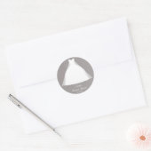 結婚ズドレスモダングラマーブライダルシャワーグレー ラウンドシール (封筒)