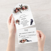 結婚ズハロウィーン秋フローラボホフラワー オールインワン招待状 (貼ってはがせる)