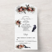 結婚ズハロウィーン秋フローラボホフラワー オールインワン招待状 (内側)