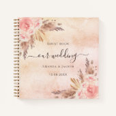 結婚ズパンパスグラスバラ金ゴールドゲストブック ノートブック (正面)