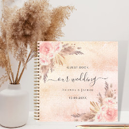 結婚ズパンパスグラスバラ金ゴールドゲストブック ノートブック