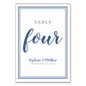 結婚ズフォーシンプルブルー&ホワイトディナーゲスト テーブルナンバー (裏面)