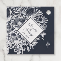 結婚ズフランスのファームハウスフローラネイビー&ホワイト