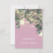 結婚ズブライダルシャワー素朴ピンクスウィート16日 招待状 (裏面)