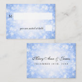 結婚ズプレイスカードブルーウィンターワンダーランド プレイスカード (正面/裏面)