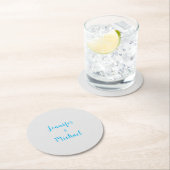 結婚ズプロフェッショナルスクラシカルカイブルーグレイ ラウンドペーパーコースター (インサイチュ)