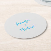 結婚ズプロフェッショナルスクラシカルカイブルーグレイ ラウンドペーパーコースター (アングル)