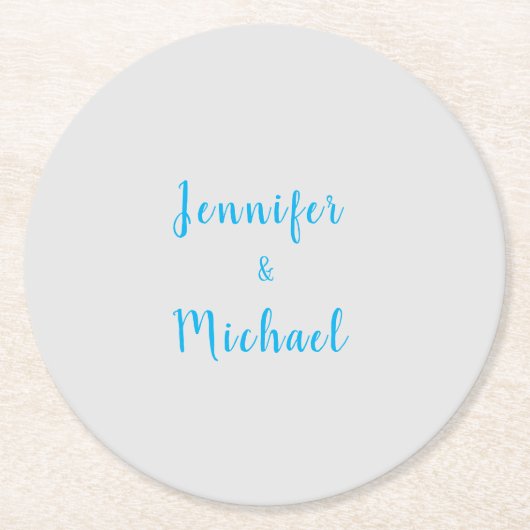 結婚ズプロフェッショナルスクラシカルカイブルーグレイ ラウンドペーパーコースター (正面)