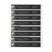 結婚ズホワイトアジサイ白黒住所 シール ラップアラウンドラベル (シート)