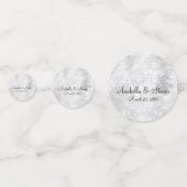 結婚ズホワイトグリッタースパークルパーソナライズされたカスタム コンフェッティ (正面)