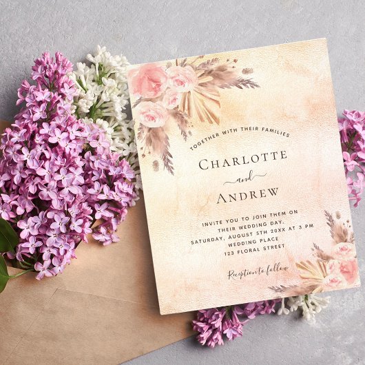 結婚ズボホパンパスグラスバラ金ゴールド予算 チラシ