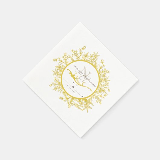 結婚ズボホモノグラムパーソナライズされたナプキン スタンダードカクテルナプキン (角)