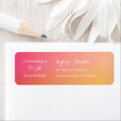 結婚ズモダンオレンジピーチグラデーション差出人住所 ラベル (インサイチュ)