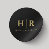 結婚ズモノグラムシンプルクラシック金ゴールドシック ラウンドシール