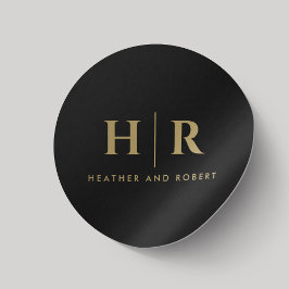 結婚ズモノグラムシンプルクラシック金ゴールドシック ラウンドシール