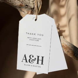 結婚ズモノグラムシンプルミニマルエレガントリストシック ギフトタグ