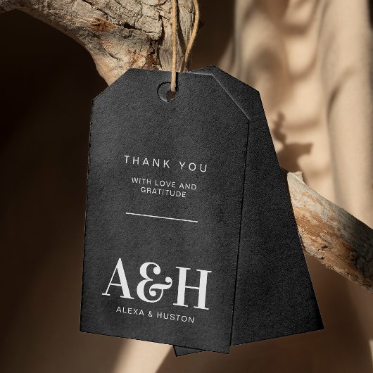 結婚ズモノグラムシンプルミニマルエレガントリストシック ギフトタグ