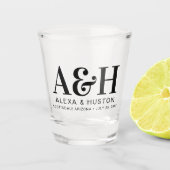 結婚ズモノグラムシンプルミニマルエレガントリストシック ショットグラス (正面)