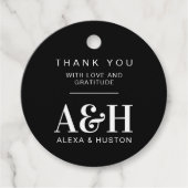 結婚ズモノグラムシンプルミニマルエレガントリストシック フェイバータグ (正面)