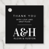 結婚ズモノグラムシンプルミニマルエレガントリストシック フェイバータグ (正面)