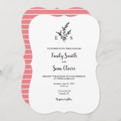 結婚ズモノグラムリースストライプ招待状 招待状 (正面/裏面)