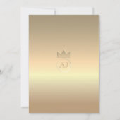 結婚ズラグジュアリー・シルバー・アンド・金ゴールド・モノグラム 招待状 (裏面)