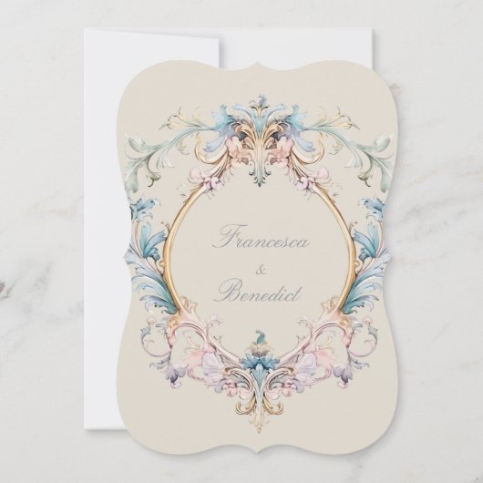 結婚ズリージェンシーエレガントヴィンテージ招待状 (裏面)