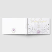 結婚ズリーフ&ピンクロータスマンダラホイルゲストブック ゲストブック (全面)