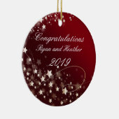 結婚ズ婚約ニューホームレッド セラミックオーナメント (右)