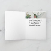 結婚ズ婚約ハッピーハミングバード カード (内部)