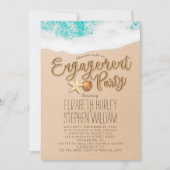 結婚ズ婚約パーティサマービーチヒトデ 招待状 (正面)