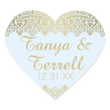 結婚ズ封筒用シールヴィンテージゴールデンレースエレガント