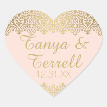 結婚ズ封筒用シールヴィンテージゴールデンレースエレガント