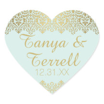 結婚ズ封筒用シールヴィンテージゴールデンレースエレガント