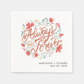 結婚ズ常に永久タイポグラフィ婚約パーティ スタンダードカクテルナプキン (正面)