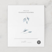 結婚ズ座席表ダスティブルーボタニカル プレイスカード (外部開封)