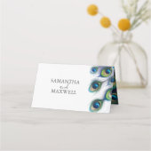 結婚ズ座席表水彩孔雀 プレイスカード (正面)