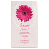 結婚ズ抱き枕ピンクガーベラデイジーレース スモールペーパーバッグ (裏面)