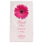 結婚ズ抱き枕ピンクガーベラデイジーレース スモールペーパーバッグ (正面)